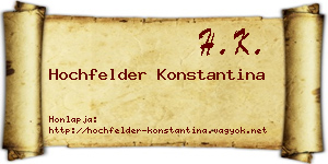 Hochfelder Konstantina névjegykártya